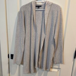 Cyrus Light Gray Open-Front Hooded Cardigan